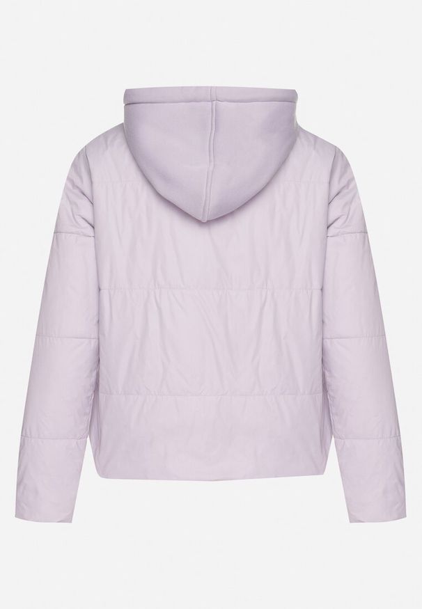 Born2be - Jasnofioletowa Kurtka Pikowana z Materiałowym Kapturem Odpinanym Jasilea. Okazja: na co dzień. Kolor: fioletowy. Materiał: materiał. Styl: casual