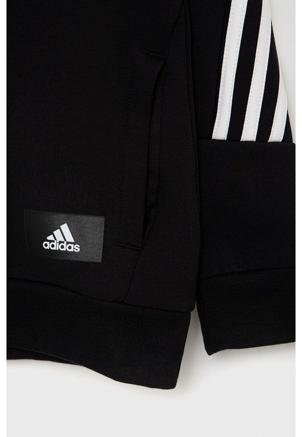 adidas Performance Bluza dziecięca GU4321 kolor czarny gładka. Okazja: na co dzień. Kolor: czarny. Materiał: dzianina, materiał. Wzór: gładki. Styl: casual
