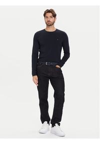 TOMMY HILFIGER - Tommy Hilfiger Longsleeve Stretch Tee MW0MW10804 Granatowy Slim Fit. Kolor: niebieski. Materiał: bawełna. Długość rękawa: długi rękaw #6