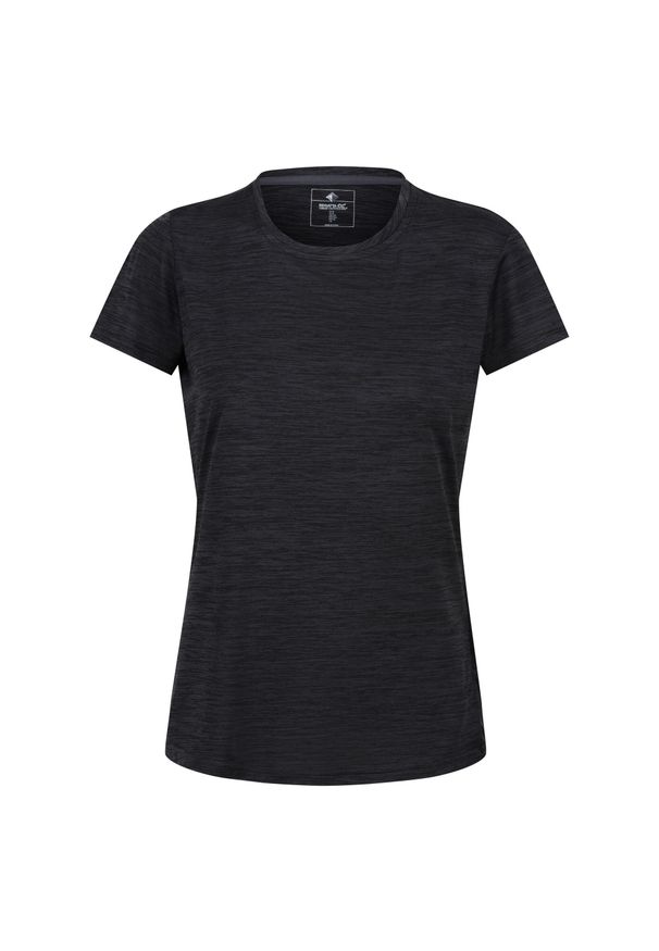 Regatta - Koszulka sportowa damska Fingal Edition szybkoschnąca. Kolor: czarny. Długość rękawa: krótki rękaw. Długość: krótkie. Sport: turystyka piesza