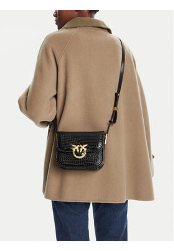 Pinko - PINKO Torebka Love Box Bag Fl Mini AI 25-26 PLTT 104297 A2OH Czarny. Kolor: czarny. Materiał: skórzane