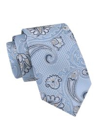 Modny Krawat Męski - Alties - Jasnoniebieski, Wzór Orientalny. Kolor: niebieski. Materiał: tkanina. Styl: elegancki, wizytowy #1