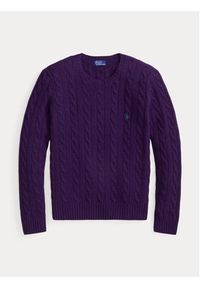 Polo Ralph Lauren Sweter 211971865011 Fioletowy Slim Fit. Typ kołnierza: polo. Kolor: fioletowy. Materiał: wełna #5