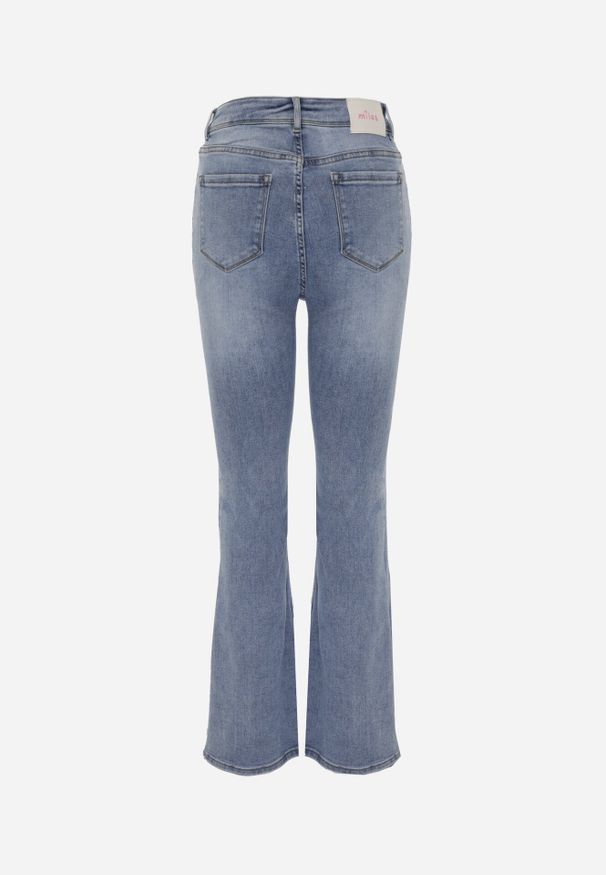 Born2be - Niebieskie Klasyczne Jeansy Dzwony z Bawełną z Regularnym Stanem Aalona. Okazja: do pracy, na co dzień, na spotkanie biznesowe. Kolekcja: plus size. Kolor: niebieski. Styl: klasyczny