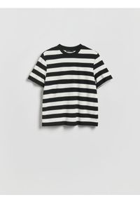 Reserved - Bluzka w paski - wielobarwny. Materiał: dzianina, wiskoza. Wzór: paski #1