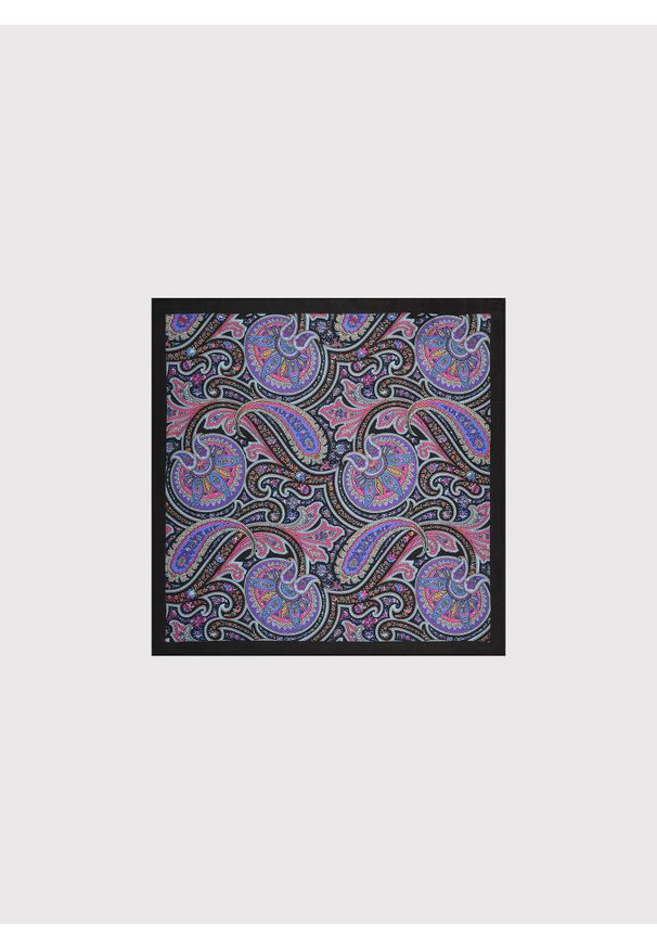 Pako Lorente - PAKO LORENTE – Czarna poszetka w paisley. Kolor: czarny. Materiał: jedwab. Wzór: paisley