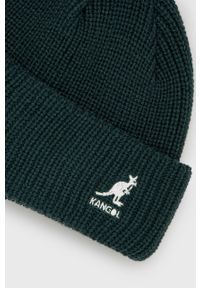 Kangol czapka kolor zielony z grubej dzianiny. Kolor: zielony. Materiał: dzianina #3