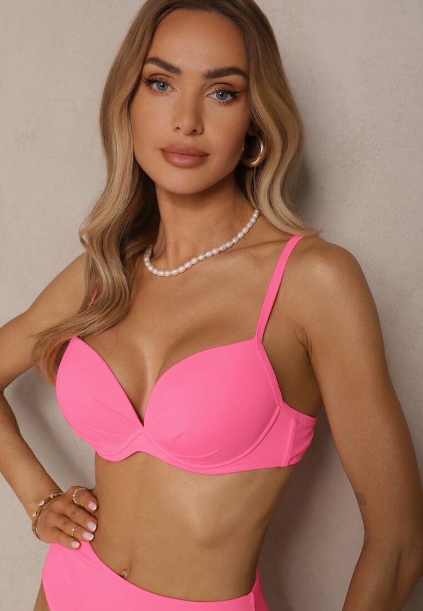 Renee - Różowe Basicowe Bikini Biustonosz i Majtki Figi Natonea. Kolor: różowy