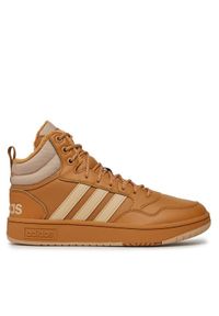 Adidas - adidas Sneakersy Hoops 3.0 Mid IF2636 Brązowy. Kolor: brązowy. Materiał: materiał