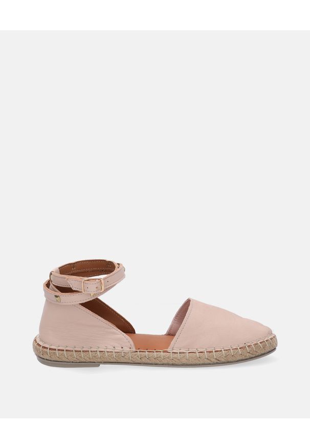 Venezia - RÓŻOWE ESPADRYLE ZE SKÓRY NATURALNEJ 69722Y063 CAMEO. Kolor: różowy. Materiał: skóra. Obcas: na obcasie. Wysokość obcasa: średni