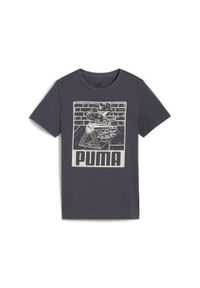 Koszulka sportowa chłopięca Puma Ess+ Mid 90s Graphic Tee. Kolor: szary. Długość rękawa: krótki rękaw. Długość: krótkie
