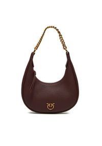 Pinko - PINKO Torebka Brioche Hobo Mini AI 24-25 PLTT 101433 A29Q Bordowy. Kolor: czerwony. Materiał: skórzane #1