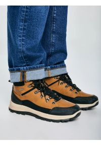 Big-Star - Buty męskie trekkingowe brązowe SS174047 802. Okazja: na co dzień. Nosek buta: okrągły. Kolor: brązowy. Materiał: syntetyk, skóra. Sezon: zima, jesień. Sport: turystyka piesza #6