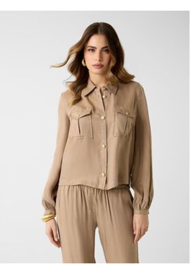 Guess Top 181460 Beżowy Classic Fit. Kolor: beżowy