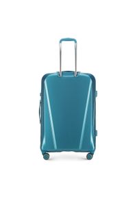 Wittchen - Duża walizka z polikarbonu geometryczna niebieska. Kolor: niebieski. Materiał: guma. Wzór: geometria #5