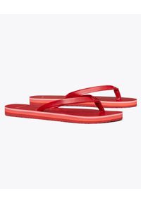 Tory Burch - TORY BURCH - Czerwone japonki Mini Minnie Flip Flop. Kolor: czerwony. Wzór: paski. Obcas: na płaskiej podeszwie