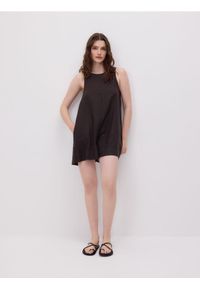 Reserved - Kombinezon z lnu - ciemnobrązowy. Kolor: brązowy. Materiał: len #1