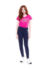 LEONE 1947 APPAREL - Legginsy damskie basic z małym logo. Kolor: niebieski. Materiał: tkanina. Sport: fitness