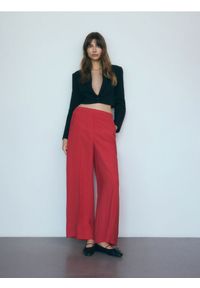 Reserved - Spodnie palazzo z modalu - różowy. Kolor: różowy #1