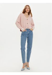 Guess Jeans Kardigan W4BR81 Z3HM1 Różowy Regular Fit. Kolor: różowy. Materiał: bawełna #5