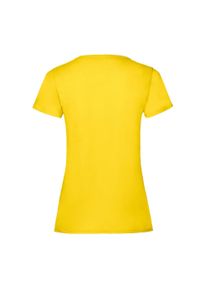 FRUIT OF THE LOOM - Koszulka Damska Valueweight. Kolor: żółty. Sport: turystyka piesza