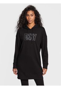 DKNY Sport Sukienka dzianinowa DP2D4713 Czarny Regular Fit. Kolor: czarny. Materiał: dzianina, syntetyk. Typ sukienki: sportowe. Styl: sportowy