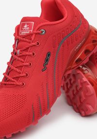 Born2be - Czerwone Buty Sportowe Auruene. Nosek buta: okrągły. Zapięcie: sznurówki. Kolor: czerwony. Materiał: jeans, dresówka, materiał. Szerokość cholewki: normalna. Wzór: napisy. Obcas: na płaskiej podeszwie #4