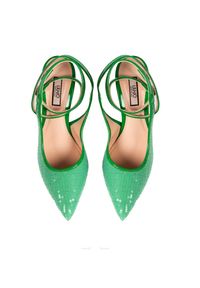Liu Jo Szpilki "Marilyn 127" | SXX697 TX055 | Kobieta | Zielony. Kolor: zielony. Materiał: skóra ekologiczna. Wzór: aplikacja. Obcas: na szpilce. Styl: wizytowy, glamour, elegancki