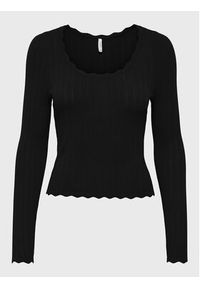 only - ONLY Sweter Dee 15259708 Czarny Regular Fit. Kolor: czarny. Materiał: wiskoza #4