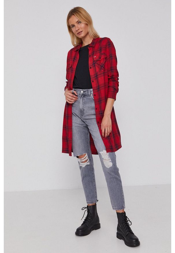 Dr. Denim Jeansy Nora damskie high waist. Stan: podwyższony. Kolor: szary
