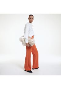 Reserved - Spodnie z kantem - Pomarańczowy. Kolor: pomarańczowy #1