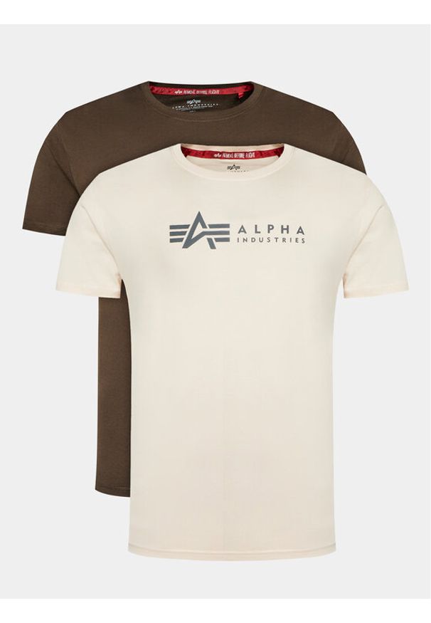 Alpha Industries Komplet t-shirtów Alpha Label T 2 118534 Kolorowy Regular Fit. Materiał: bawełna. Wzór: kolorowy