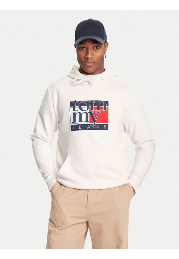 Tommy Jeans Bluza DM0DM22092 Biały Relaxed Fit. Kolor: biały. Materiał: bawełna
