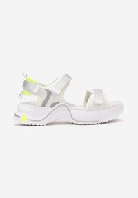 Born2be - Srebrne Sandały na Grubej Podeszwie z Wkładką ze Skóry Naturalnej Tise. Okazja: na co dzień. Kolor: srebrny. Materiał: skóra. Sezon: lato. Styl: casual