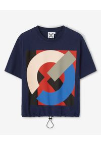 Kenzo - KENZO - Krótka koszulka Sport Flag. Kolor: niebieski. Materiał: bawełna. Długość: krótkie. Wzór: nadruk. Styl: sportowy #1