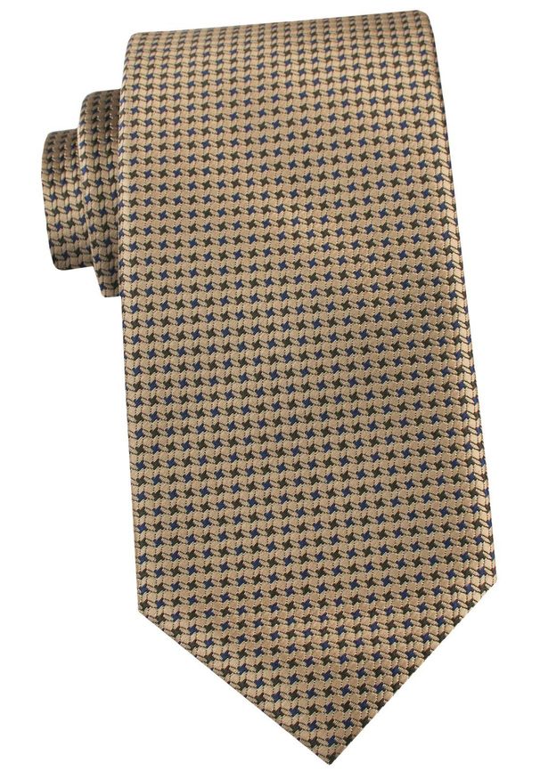 Krawat Męski - Angelo di Monti - Beżowy w Drobny Wzór. Kolor: brązowy, beżowy, wielokolorowy. Materiał: tkanina. Styl: elegancki, wizytowy