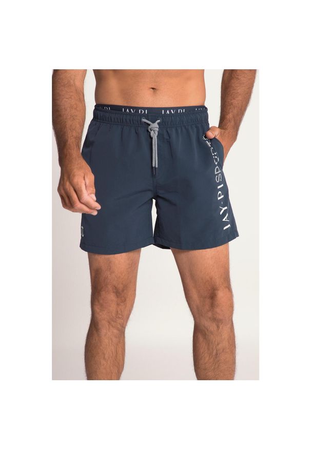 JAY-PI - Męska Spodenki kąpielowe moda plażowa elastyczny pas. Kolekcja: plus size. Kolor: niebieski. Materiał: materiał, poliester