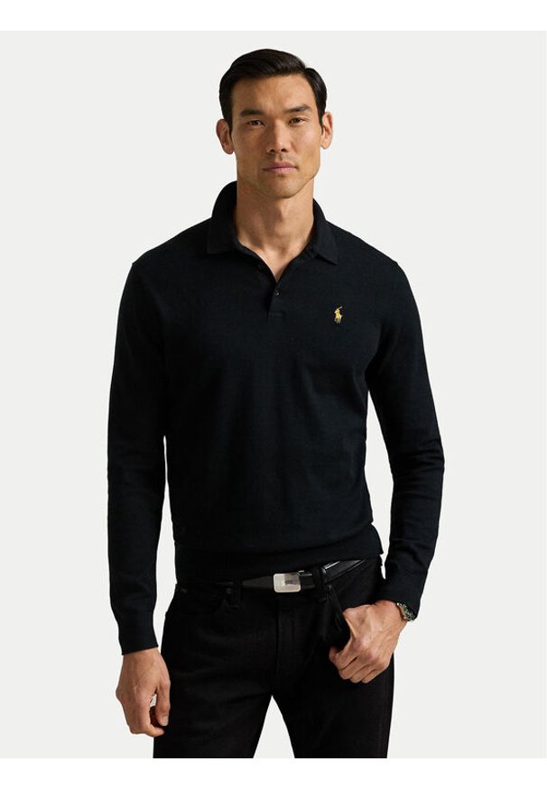 Polo Ralph Lauren Polo 710961338001 Czarny Regular Fit. Typ kołnierza: polo. Kolor: czarny. Materiał: bawełna