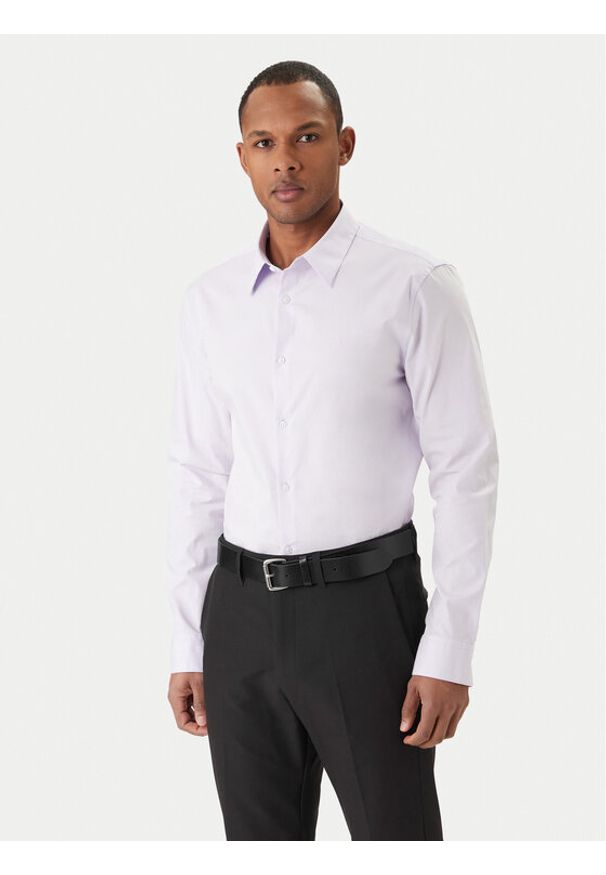 Calvin Klein Koszula LV04LB145G Różowy Slim Fit. Kolor: różowy. Materiał: bawełna