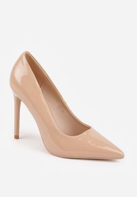 Born2be - Ciemnobeżowe Szpilki VICES z Lakierowanym Efektem Jestiva. Okazja: na co dzień. Kolor: beżowy. Materiał: lakier. Obcas: na szpilce. Styl: casual, elegancki, klasyczny. Wysokość obcasa: wysoki #6