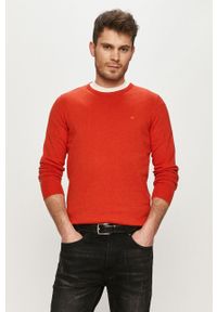 Tom Tailor - Sweter. Okazja: na co dzień. Kolor: czerwony. Materiał: bawełna, dzianina. Długość rękawa: długi rękaw. Długość: długie. Wzór: gładki. Styl: casual #1