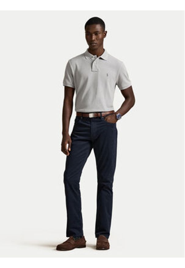 Polo Ralph Lauren Polo 710680784466 Szary jasny Custom Slim Fit. Typ kołnierza: polo. Kolor: szary. Materiał: bawełna