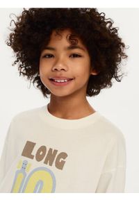 Reserved - Bawełniany t-shirt - złamana biel. Materiał: bawełna #1