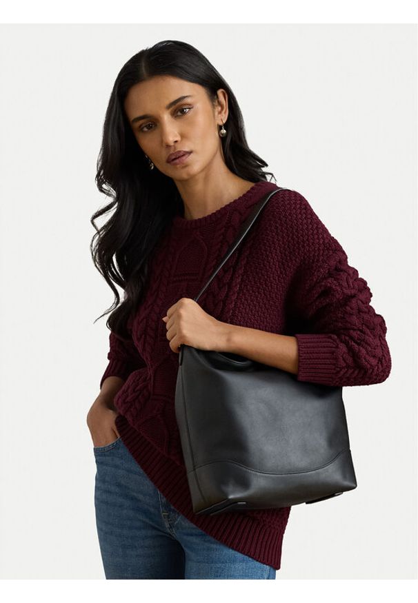 Lauren Ralph Lauren - LAUREN RALPH LAUREN Torebka 431P03419002 Czarny. Kolor: czarny. Materiał: skórzane