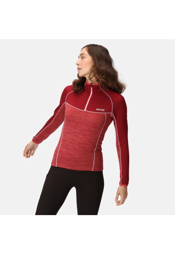 Hepley Regatta damska turystyczna bluza szybkoschnąca z suwakiem. Kolor: czerwony. Materiał: poliester, elastan. Sport: turystyka piesza