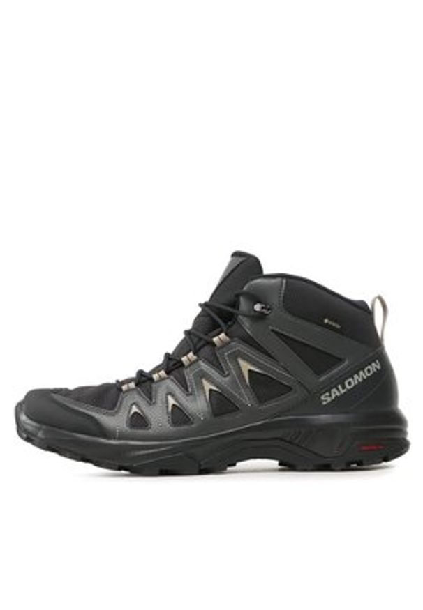 salomon - Salomon Trekkingi X Braze Mid GORE-TEX L47174800 Czarny. Kolor: czarny. Materiał: skóra. Technologia: Gore-Tex. Sport: turystyka piesza