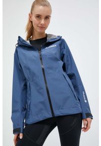 adidas TERREX kurtka przeciwdeszczowa Xperior GTX Paclite damska kolor niebieski gore-tex. Kolor: niebieski. Materiał: tkanina, tworzywo sztuczne, materiał. Technologia: Gore-Tex. Wzór: ze splotem #1