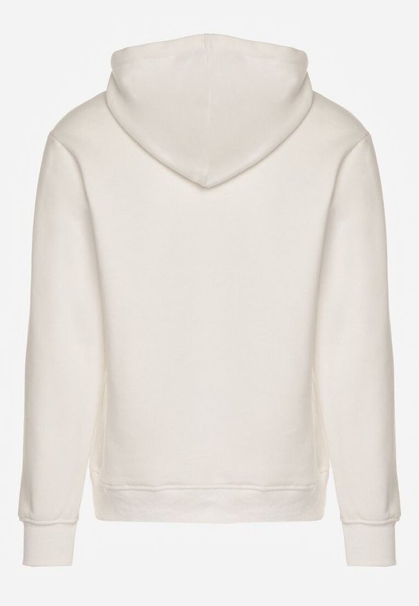 Born2be - Biała Bluza z Bawełną Kapturem i Sznurkami Amatusa. Okazja: do domu, na co dzień. Typ kołnierza: kaptur. Kolor: biały. Materiał: bawełna. Styl: casual, klasyczny