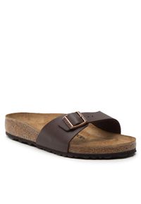 Birkenstock Klapki Madrid Bs 40391 Brązowy. Kolor: brązowy. Materiał: skóra