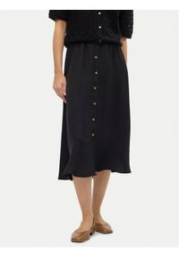 Vero Moda Spódnica midi Melaney 10304134 Czarny Regular Fit. Kolor: czarny. Materiał: syntetyk